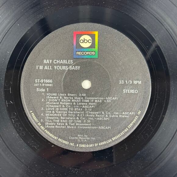 Ray Charles, I’m All Yours – Baby! Vinyl LP, 1970 ABC Records ST-91666 Soul Jazz - Picture 3 of 6